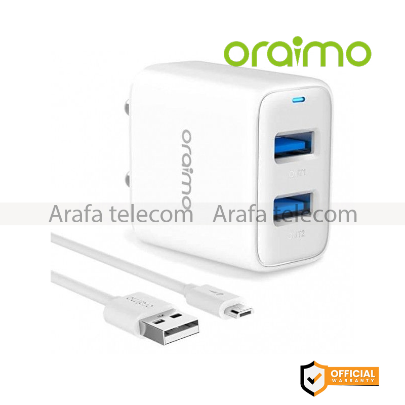 Oraimo OCW-E63D 2.4A Fast Charging Firefly 2 Dual USB LED Charger Kit